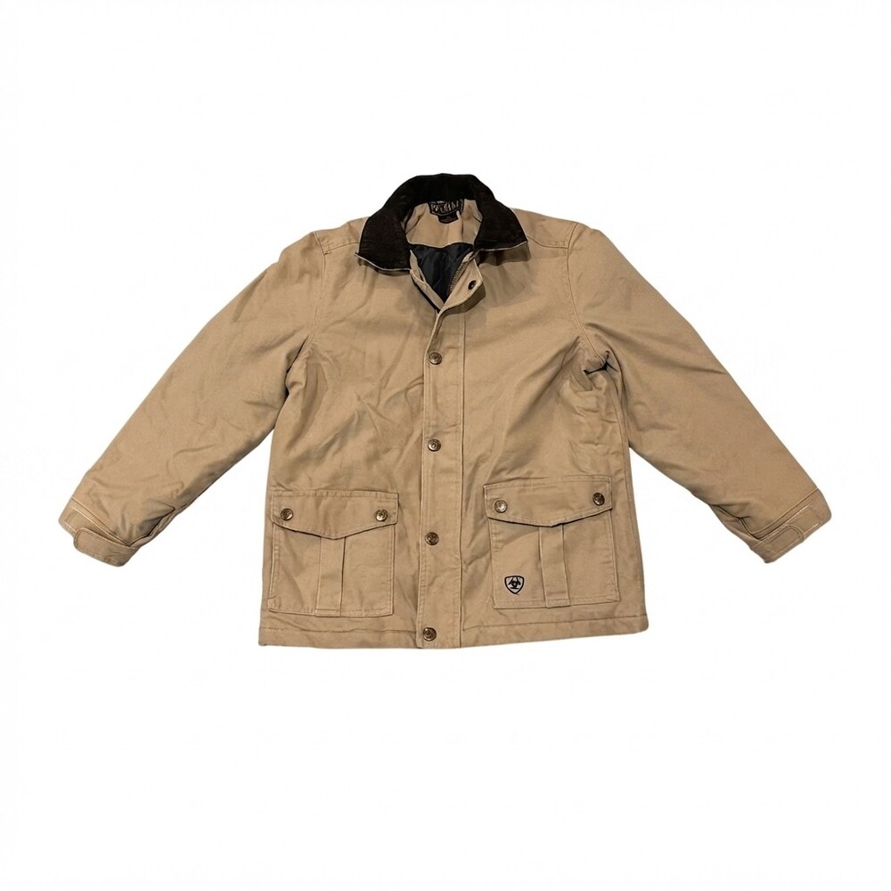 Ariat Tan Canvas Barn Jacket Corduroy Collar